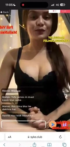 Leena Singh Teasing in Black Lingerie Spreading Ass