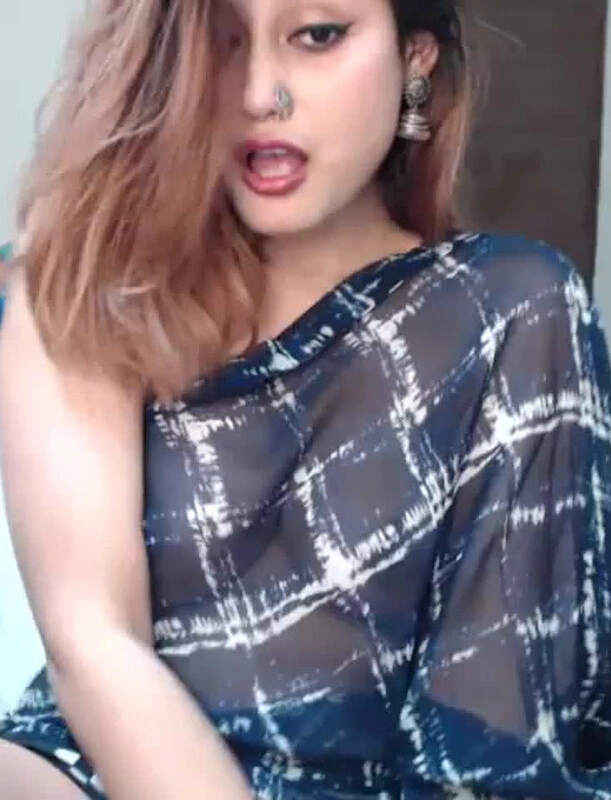 GODDESS ANNA NAUGHTY TOPLESS SEXY IN SAREE TOO EXOTIC SMOKING