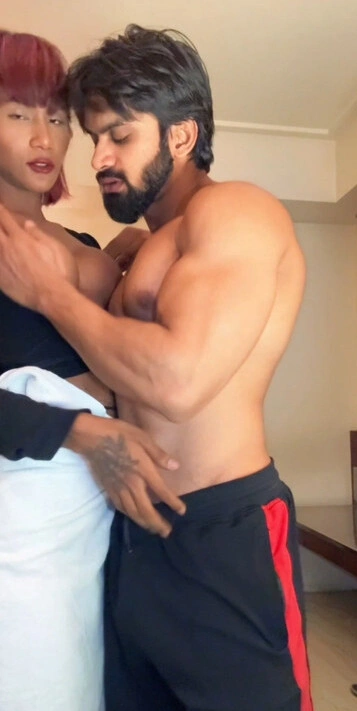 Desi Indian shemale mona babe with bull kevin