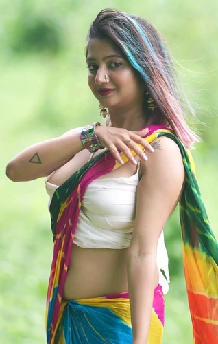 PK Hub Women Tulika Multicolour Laheriya Saree